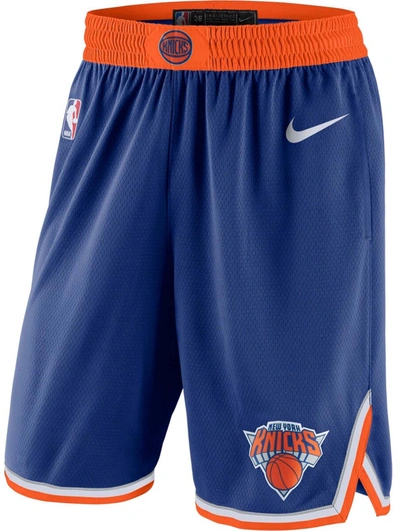 Shop Nike Men's 2019/20 New York Knicks Icon Edition Swingman Shorts In Blue