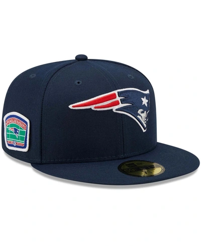 Shop New Era Men's Navy New England Patriots Field Patch 59fifty Fitted Hat
