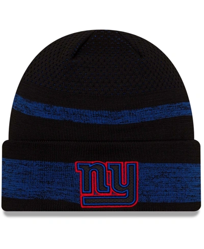 Shop New Era Men's Black New York Giants 2021 Sideline Tech Cuffed Knit Hat