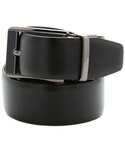 Shop Perry Ellis Portfolio Men's Reversible Belt In Black