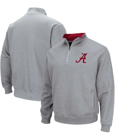 Colosseum Men's Heathered Gray Alabama Crimson Tide Tortugas Team Logo Quarter-zip Jacket In Heathered Gray