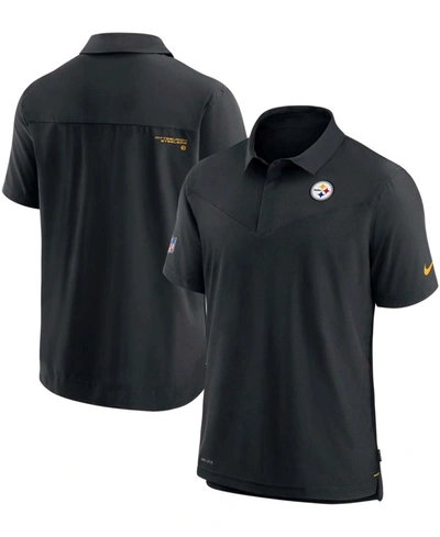 Shop Nike Men's  Black Pittsburgh Steelers Sideline Uv Performance Polo Shirt