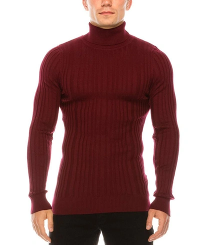 Shop Ron Tomson Men's Modern Ribbed Sweater In Burgundy