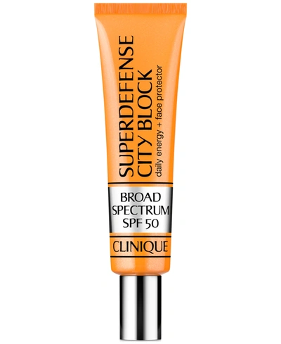 Shop Clinique Superdefense City Block Broad Spectrum Spf 50 Daily Energy + Face Protector, 1.3 Oz.