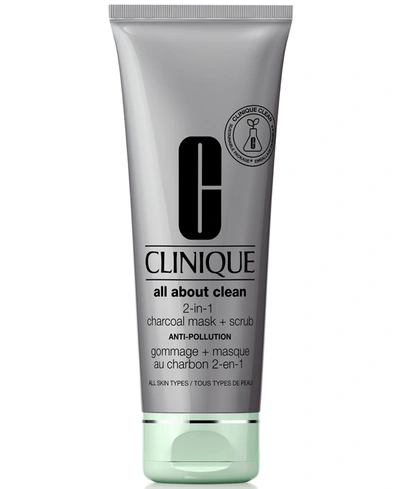 Shop Clinique All About Clean 2-in-1 Charcoal Face Mask + Scrub, 3.4-oz.