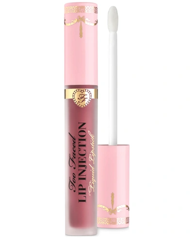 Too Faced Lip Injection Longwear Power Plumping Cream Liquid Lipstick In Filler Up (muted Mauve Pink)