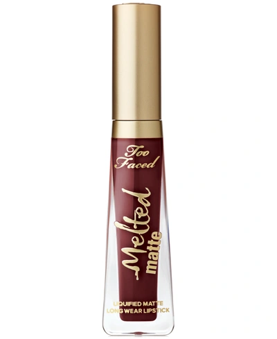 Shop Too Faced Melted Matte Longwearing Diffused Finish Liquid Lipstick In Drop Dead Red - Matte Deep Mulberry