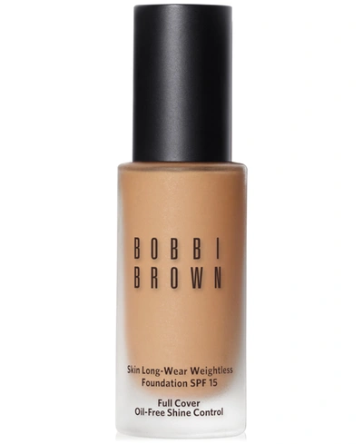 Shop Bobbi Brown Skin Long-wear Weightless Foundation Spf 15, 1-oz. In Warm Sand (w-) Golden Light Beige With Y