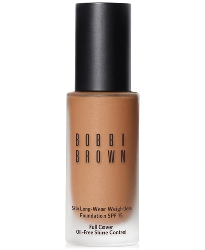 Shop Bobbi Brown Skin Long-wear Weightless Foundation Spf 15, 1-oz. In Golden Honey (w-) Golden Light Brown Wit