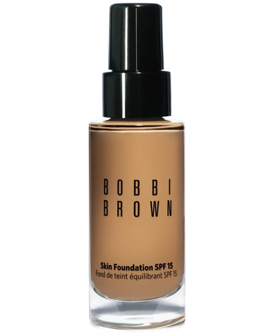 Shop Bobbi Brown Skin Foundation Spf 15, 1 oz In . Honey (tanned Beige With Peachy Yellow