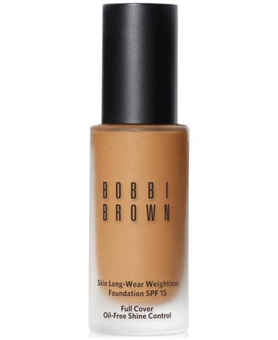 Shop Bobbi Brown Skin Long-wear Weightless Foundation Spf 15, 1-oz. In Golden Natural (w-) Golden Olive Beige W