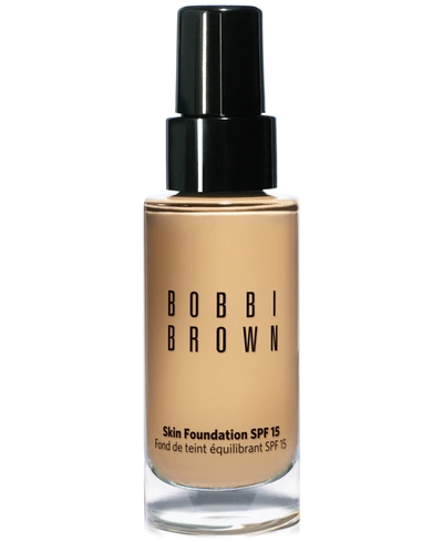 Shop Bobbi Brown Skin Foundation Spf 15, 1 oz In . Warm Ivory (fair Beige With Light Yell