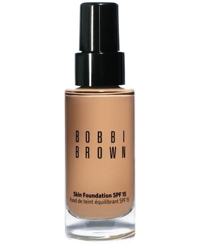 Shop Bobbi Brown Skin Foundation Spf 15, 1 oz In . Warm Natural (olive Tanned Beige With