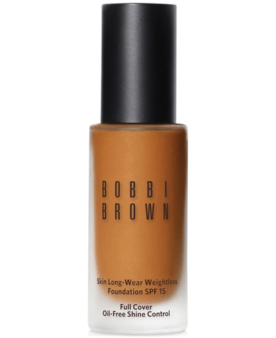 Shop Bobbi Brown Skin Long-wear Weightless Foundation Spf 15, 1-oz. In Neutral Golden (n-) Brown With Yellow An