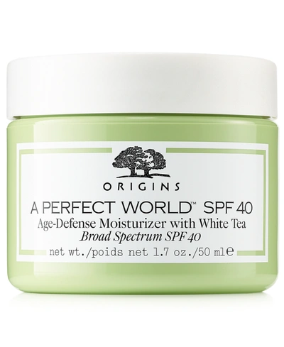 Shop Origins A Perfect World Spf 40 Moisturizer With White Tea, 1.7 Oz.
