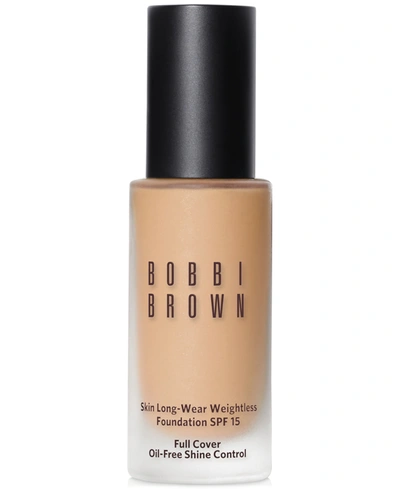 Shop Bobbi Brown Skin Long-wear Weightless Foundation Spf 15, 1-oz. In Neutral Sand (n-) Light Beige With Yello