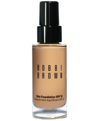 Shop Bobbi Brown Skin Foundation Spf 15, 1 oz In . Warm Sand (golden Light Beige With Yel