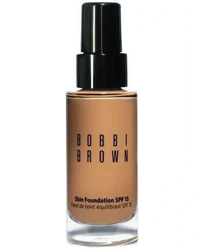 Shop Bobbi Brown Skin Foundation Spf 15, 1 oz In . Golden (light Brown With Peachy Yellow