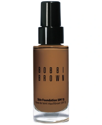 Shop Bobbi Brown Skin Foundation Spf 15, 1 oz In . Almond (medium Brown With Yellow Under