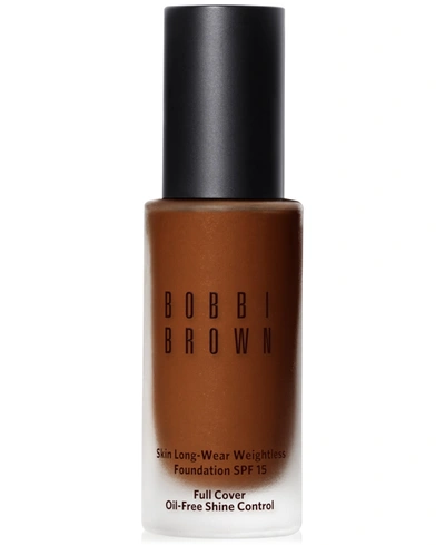 Shop Bobbi Brown Skin Long-wear Weightless Foundation Spf 15, 1-oz. In Almond (c-) Medium Brown With Yellow Und