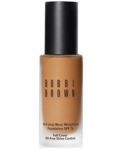 Shop Bobbi Brown Skin Long-wear Weightless Foundation Spf 15, 1-oz. In Honey (w-) Tanned Beige With Peachy Yell
