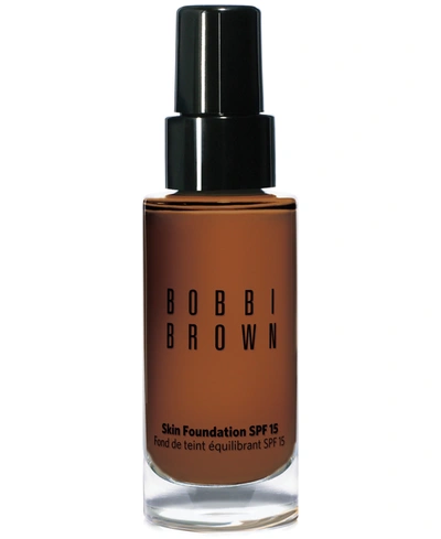 Shop Bobbi Brown Skin Foundation Spf 15, 1 oz In . Walnut (rich Brown With Red Undertones
