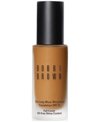 Shop Bobbi Brown Skin Long-wear Weightless Foundation Spf 15, 1-oz. In Warm Honey (w-) Deep Tanned Beige With Y
