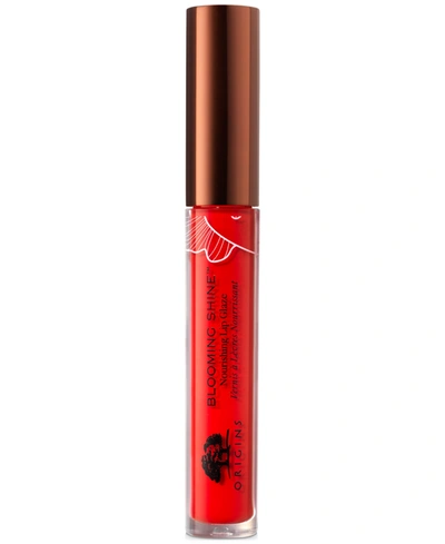 Shop Origins Blooming Shine Nourishing Lip Glaze In Scarlet Rose