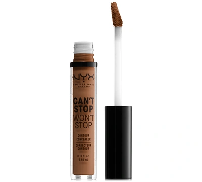 Shop Nyx Professional Makeup Can't Stop Won't Stop Contour Concealer, 0.11 Oz. In Cappuccino