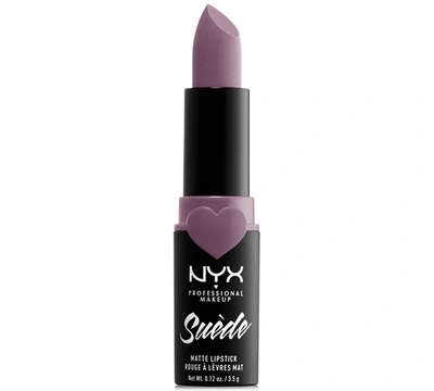 Shop Nyx Professional Makeup Suede Matte Lipstick In Violet Smoke (pastel Grey Purple)