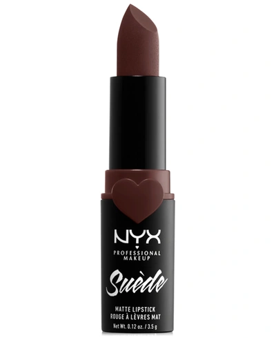 Shop Nyx Professional Makeup Suede Matte Lipstick In Cold Brew (true Brown)