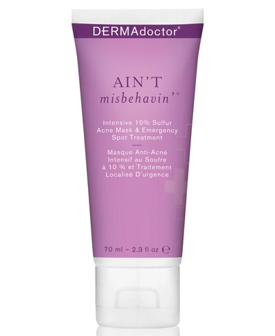 Shop Dermadoctor Ain't Misbehavin' Intensive 10% Sulfur Acne Mask & Emergency Spot Treatment, 2.3-oz. In No Color