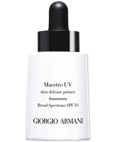 Shop Giorgio Armani Maestro Uv Skin Defense Primer Spf 50, 1-oz. In Translucent