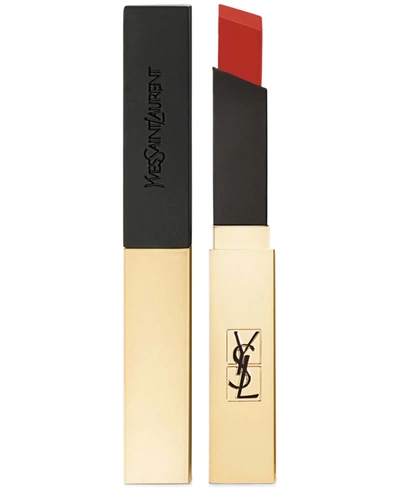 Shop Saint Laurent Rouge Pur Couture The Slim Matte Lipstick In Corail Antimonique (rich Coral)