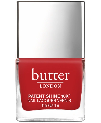 Shop Butter London Patent Shine 10x Nail Lacquer In Come To Bed Red (classic Red Crème)