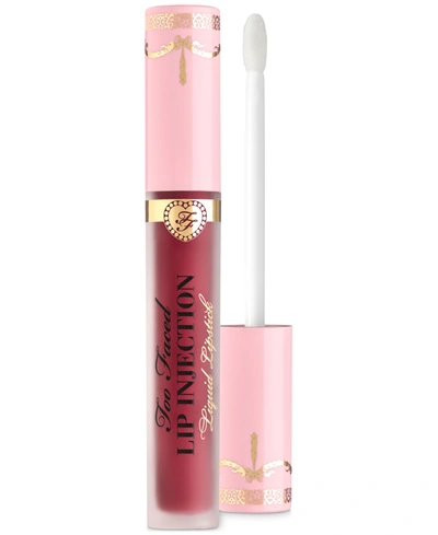 Shop Too Faced Lip Injection Longwear Power Plumping Cream Liquid Lipstick In Big Lip Energy (muted Warm Red)