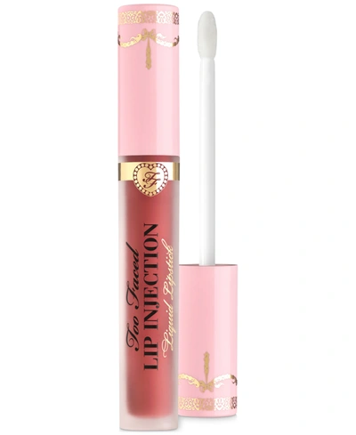 Shop Too Faced Lip Injection Longwear Power Plumping Cream Liquid Lipstick In Plump You Up (bronzed Strawberry)