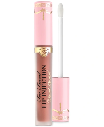 Shop Too Faced Lip Injection Longwear Power Plumping Cream Liquid Lipstick In Give Em Lip (mid-tone Nude)