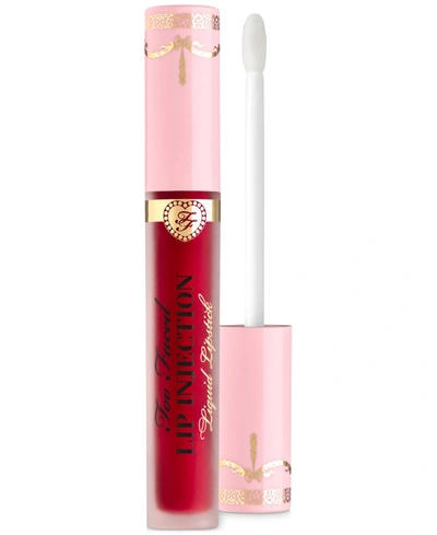 Shop Too Faced Lip Injection Longwear Power Plumping Cream Liquid Lipstick In Infatuated (vivid Warm Red)