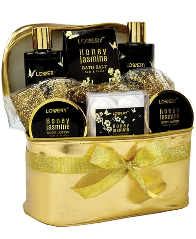 Shop Lovery Honey Jasmine Self Care Package, Bath And Body Cosmetic Bag Set, 12 Piece