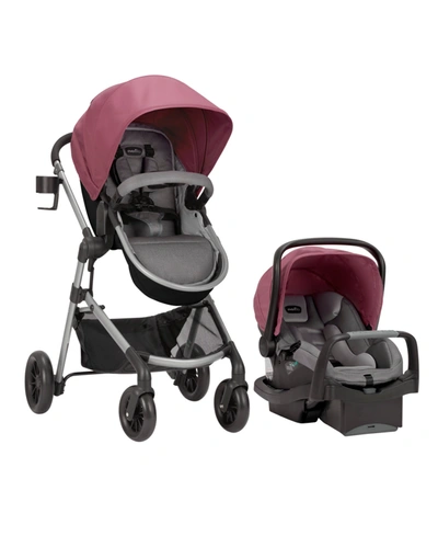 Evenflo Pivot Modular Travel System With Safemax Infant Car Seat In Dusty Rose