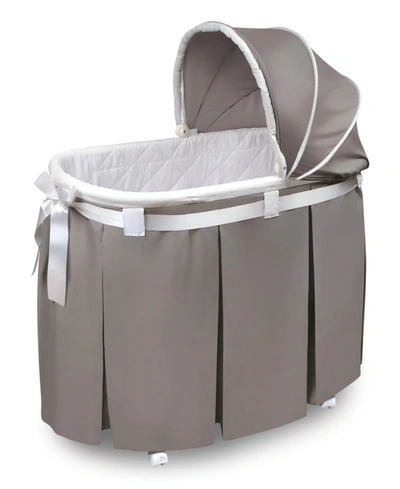 Shop Badger Basket Wishes Oval Bassinet With Full Length Skirt In Gray