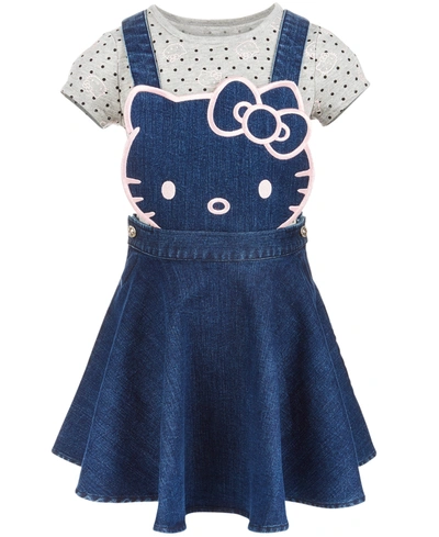 Shop Hello Kitty Toddler Girls 2-pc. Denim Skirtall & T-shirt Set In Denim Blue