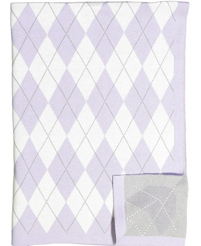 Shop 3 Stories Trading Baby Boy Or Baby Girl Argyle Knit Blanket In Purple