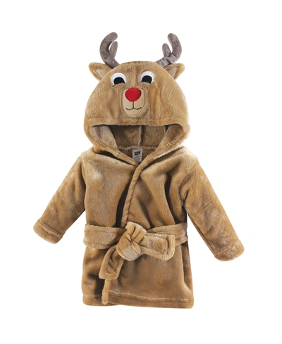 Shop Little Treasure Baby Plush Bathrobe In Boy Reindeer