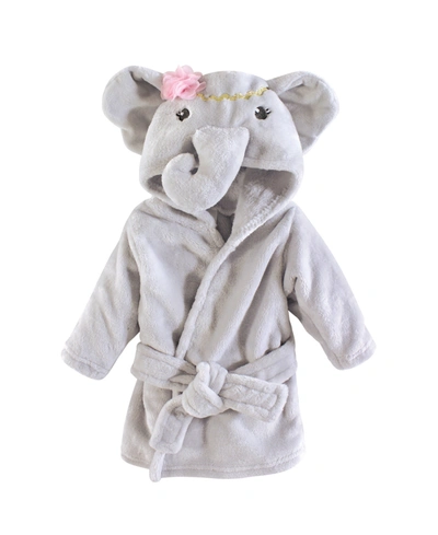 Shop Little Treasure Baby Plush Bathrobe In Blossom Elephant