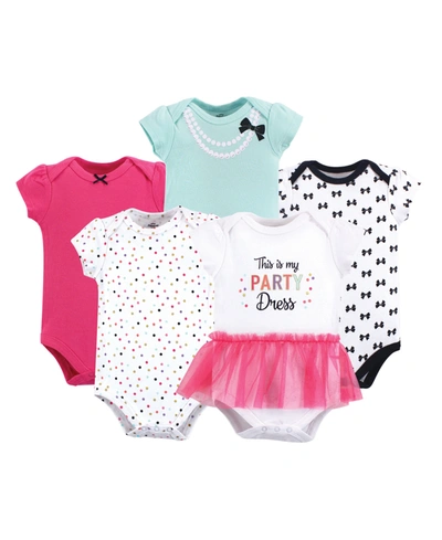 Shop Little Treasure Baby Girl Cotton Bodysuits, 5-pack In Pink