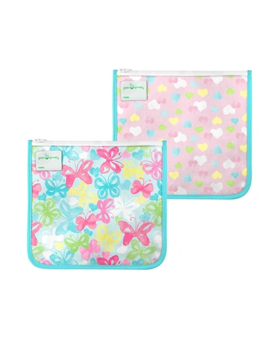 Shop Green Sprouts Baby Boys And Girls Insulated Sandwich Bags, Pack Of 2 In Aqua Butterflies