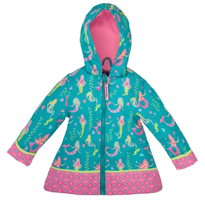Shop Stephen Joseph Toddler Girls All Over Print Raincoat In Teal