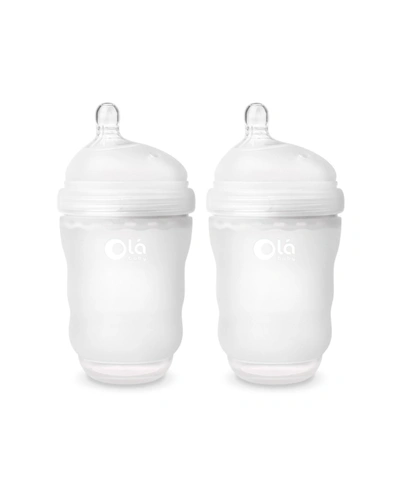 Shop Olababy Silicone Gentle Bottle 2 Pack, 4 Or 8 oz In Frost